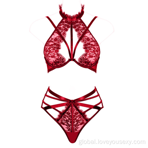 Hot Sexy Bra Panty Set Red Hot Sexy Lingerie Bra Panty Set Red Supplier